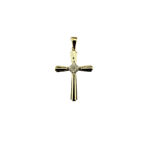 14 Karat Yellow and White Gold and Diamond Cross Pendant #18099 - Picture 1 of 8